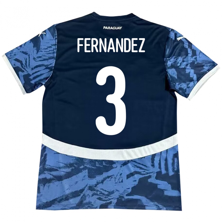 Kinderen Paraguay Roberto Fernández #3 Blauw Uitshirt Uittenue 24-26 T-Shirt