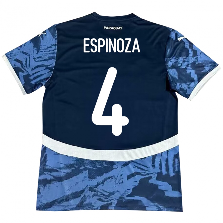 Kinderen Paraguay Matías Espinoza #4 Blauw Uitshirt Uittenue 24-26 T-Shirt