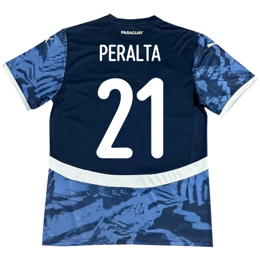 Kinderen Paraguay Fabrizio Peralta #21 Blauw Uitshirt Uittenue 24-26 T-Shirt