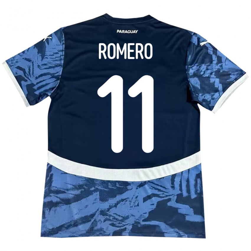 Kinderen Paraguay Ángel Romero #11 Blauw Uitshirt Uittenue 24-26 T-Shirt