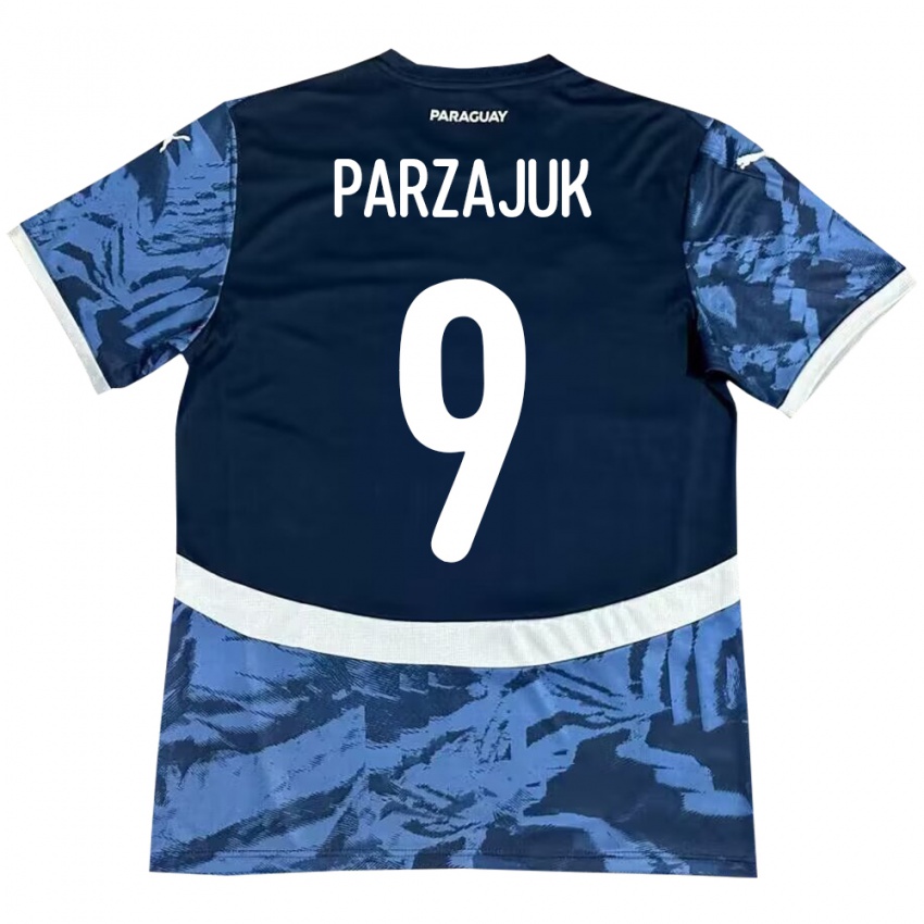 Kinderen Paraguay Kevin Parzajuk #9 Blauw Uitshirt Uittenue 24-26 T-Shirt