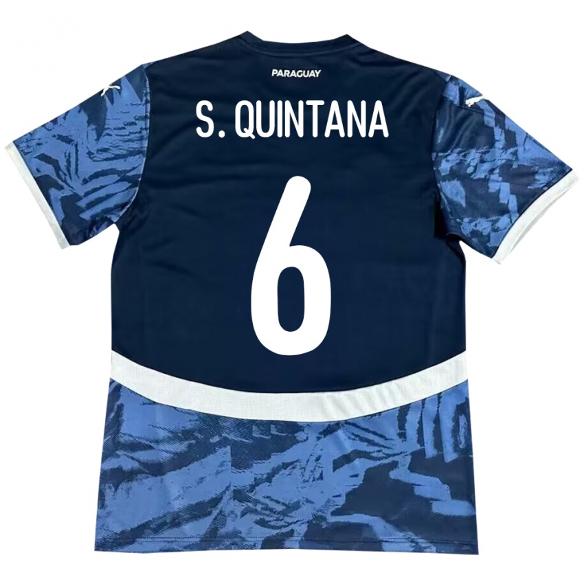 Kinderen Paraguay Sebastián Quintana #6 Blauw Uitshirt Uittenue 24-26 T-Shirt