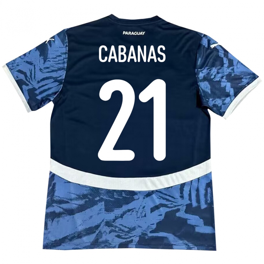 Kinderen Paraguay Víctor Cabañas #21 Blauw Uitshirt Uittenue 24-26 T-Shirt