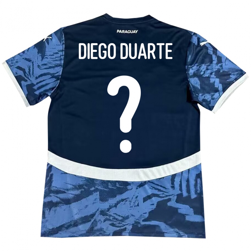 Kinderen Paraguay Diego Duarte #0 Blauw Uitshirt Uittenue 24-26 T-Shirt