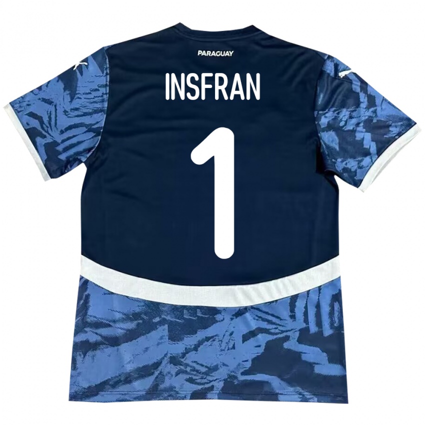 Kinderen Paraguay Facundo Insfrán #1 Blauw Uitshirt Uittenue 24-26 T-Shirt