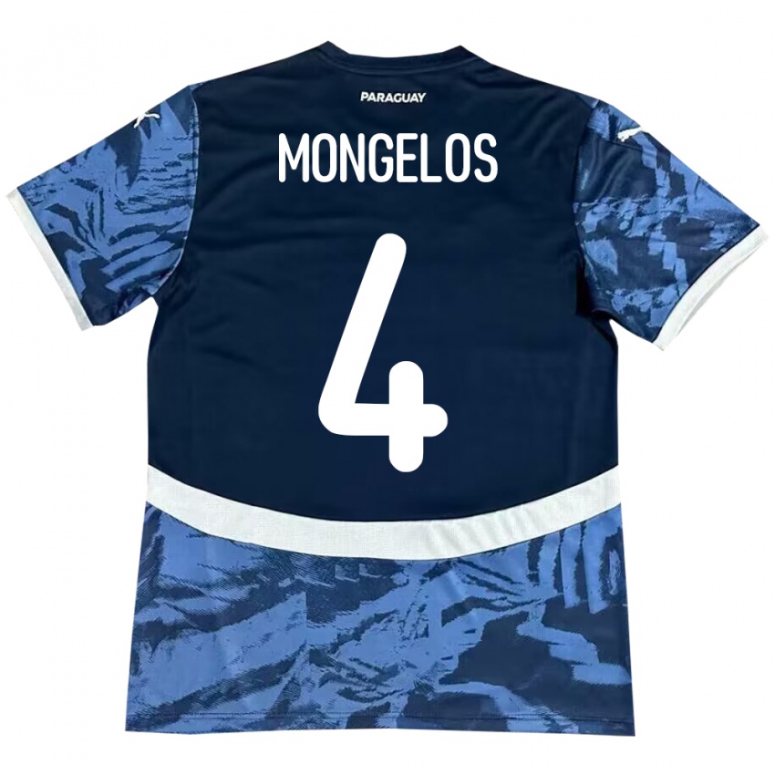 Kinderen Paraguay Rolando Mongelós #4 Blauw Uitshirt Uittenue 24-26 T-Shirt