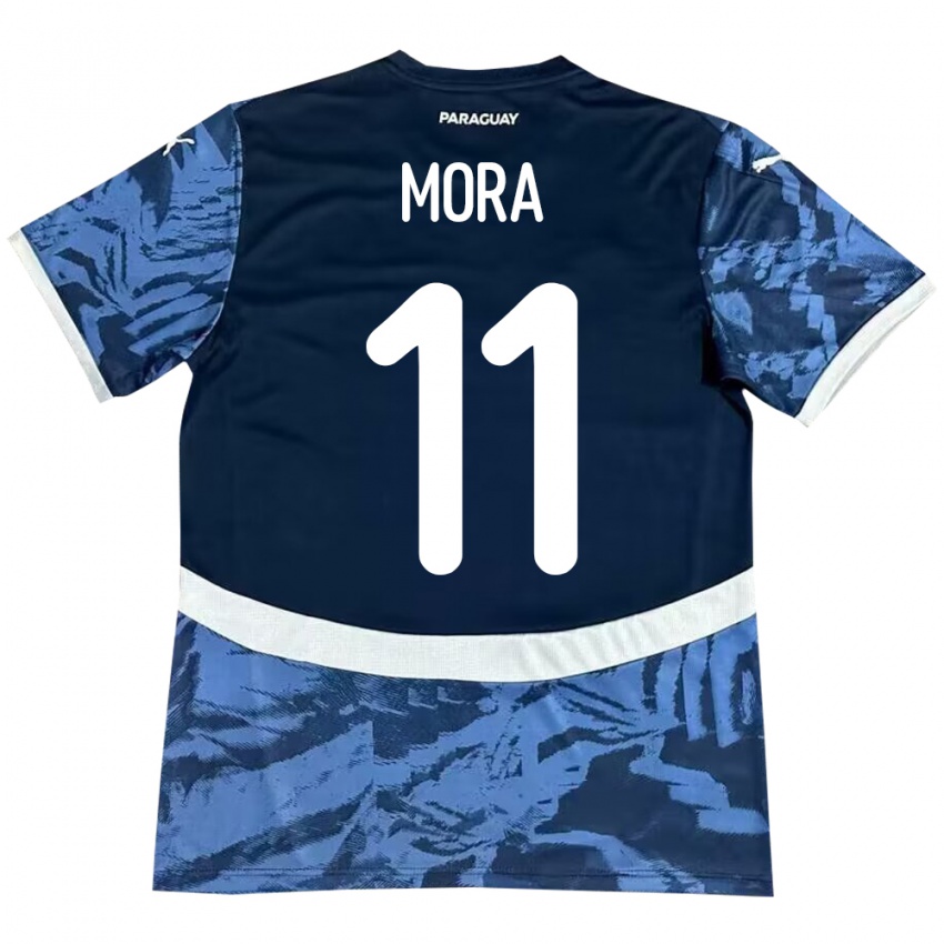 Kinderen Paraguay Jorge Mora #11 Blauw Uitshirt Uittenue 24-26 T-Shirt