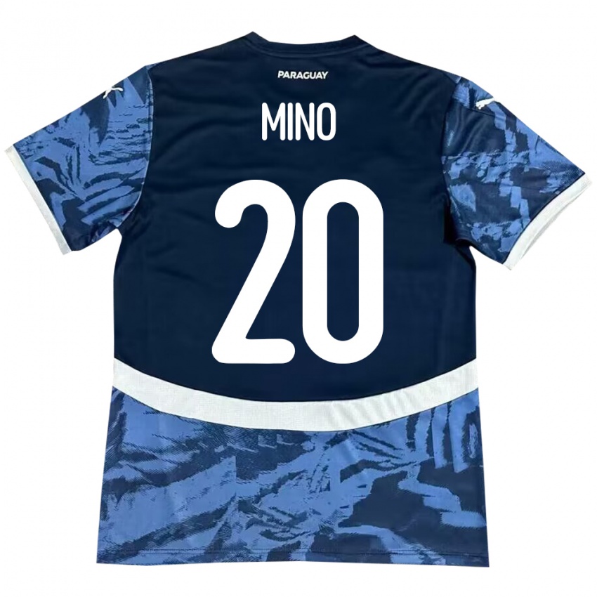 Kinderen Paraguay César Miño #20 Blauw Uitshirt Uittenue 24-26 T-Shirt