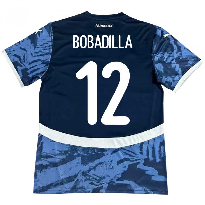 Kinderen Paraguay Alicia Bobadilla #12 Blauw Uitshirt Uittenue 24-26 T-Shirt