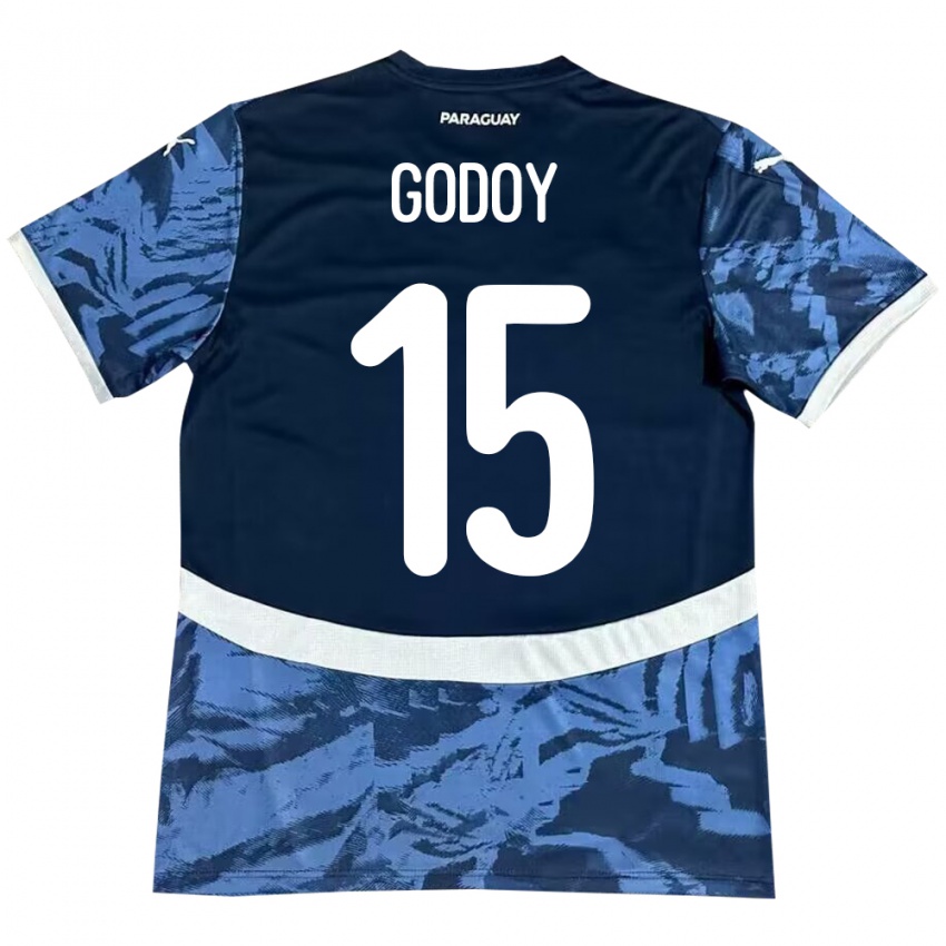 Kinderen Paraguay Fanny Godoy #15 Blauw Uitshirt Uittenue 24-26 T-Shirt
