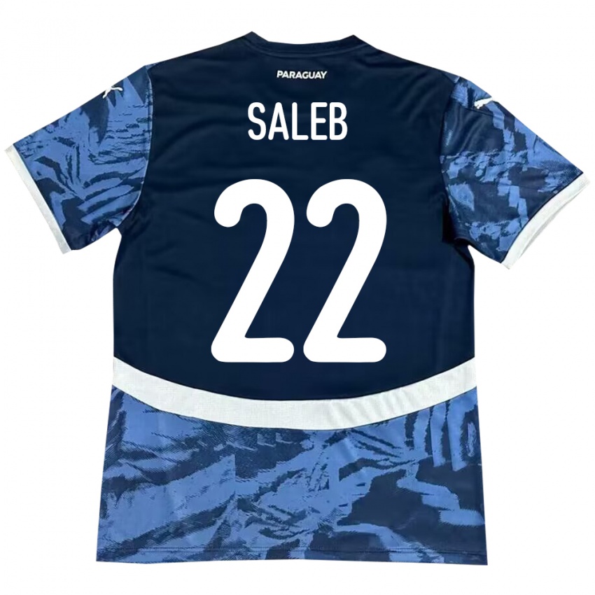 Kinderen Paraguay Gloria Saleb #22 Blauw Uitshirt Uittenue 24-26 T-Shirt