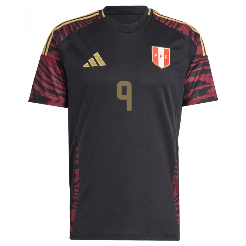 Kinderen Peru Paolo Guerrero #9 Zwart Uitshirt Uittenue 24-26 T-Shirt