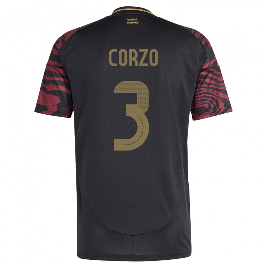 Kinderen Peru Aldo Corzo #3 Zwart Uitshirt Uittenue 24-26 T-Shirt