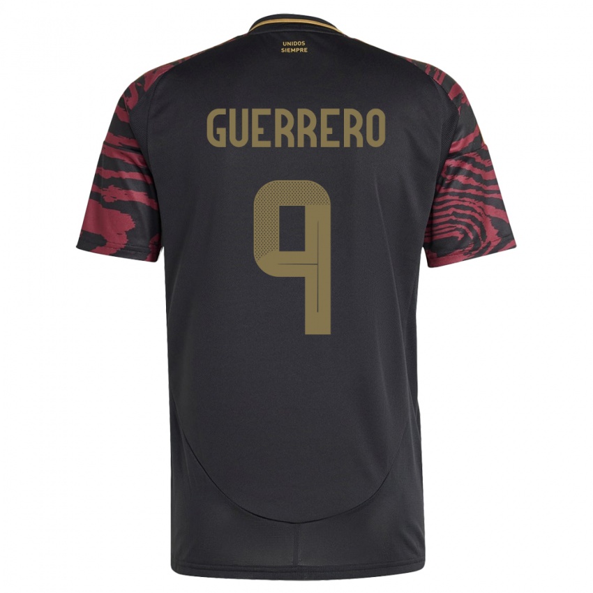 Kinderen Peru Paolo Guerrero #9 Zwart Uitshirt Uittenue 24-26 T-Shirt