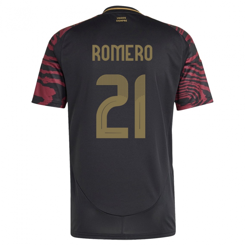 Kinderen Peru Diego Romero #21 Zwart Uitshirt Uittenue 24-26 T-Shirt