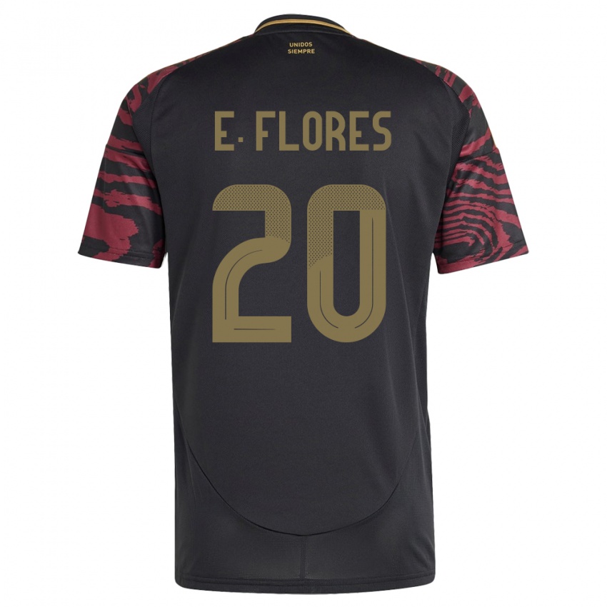 Kinderen Peru Edison Flores #20 Zwart Uitshirt Uittenue 24-26 T-Shirt