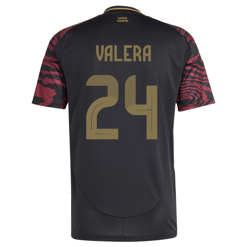 Kinderen Peru Álex Valera #24 Zwart Uitshirt Uittenue 24-26 T-Shirt