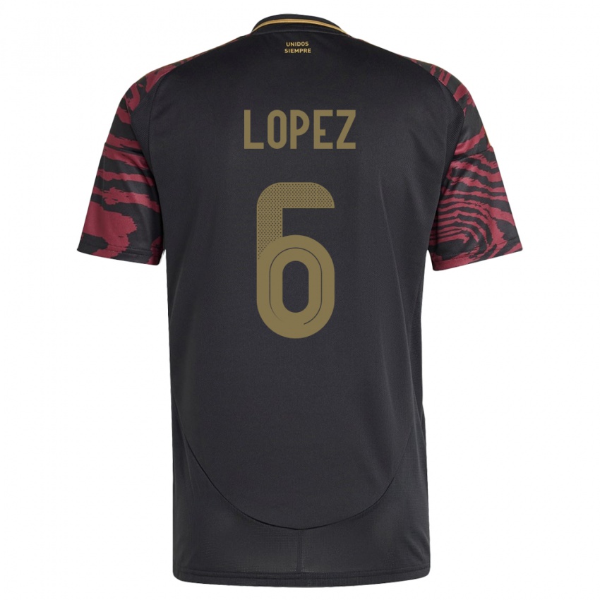 Kinderen Peru Marcos López #6 Zwart Uitshirt Uittenue 24-26 T-Shirt