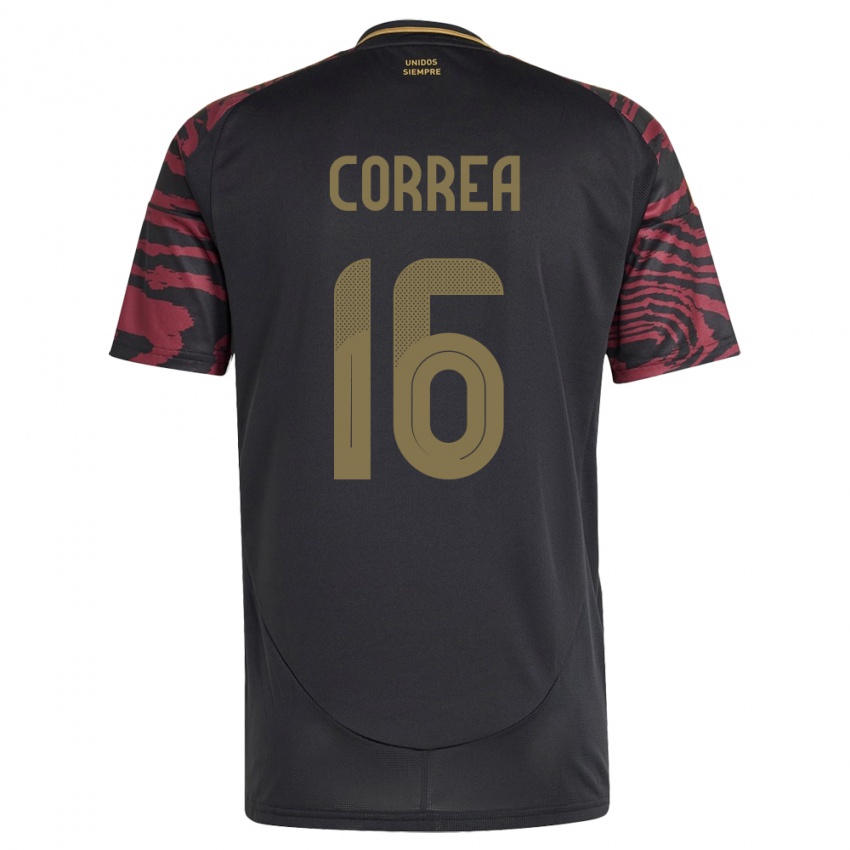 Kinderen Peru Eslyn Correa #16 Zwart Uitshirt Uittenue 24-26 T-Shirt