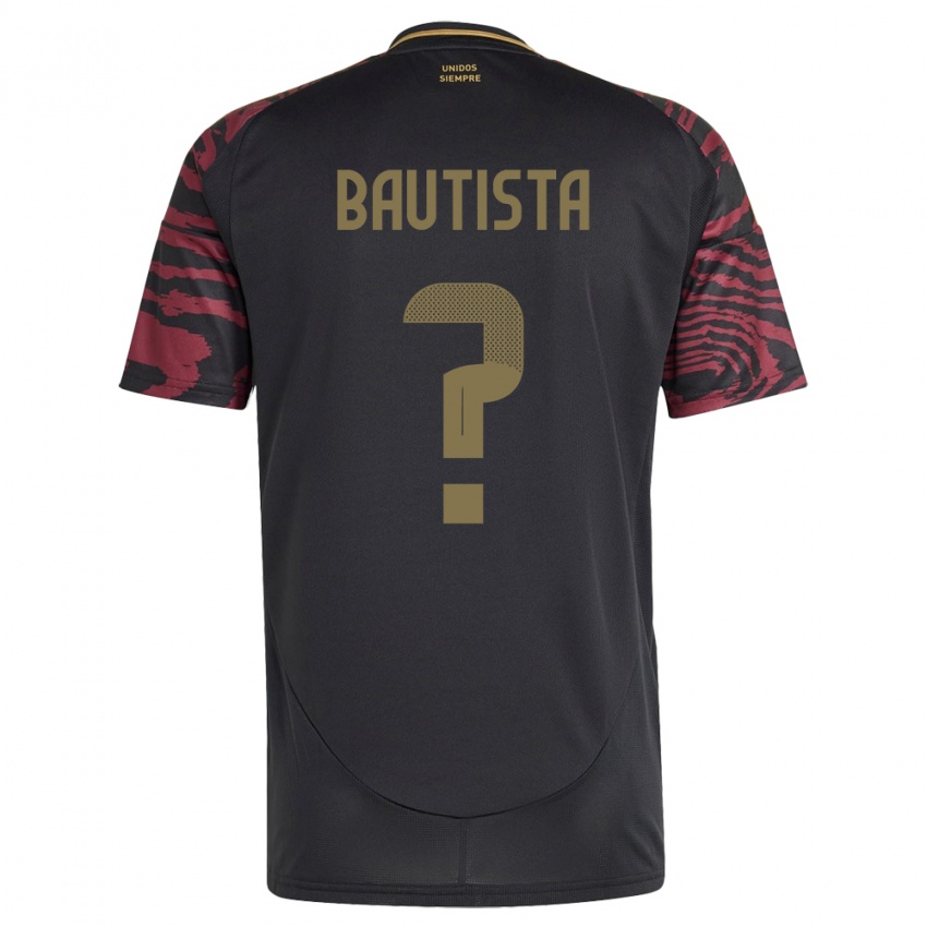 Kinderen Peru César Bautista #0 Zwart Uitshirt Uittenue 24-26 T-Shirt