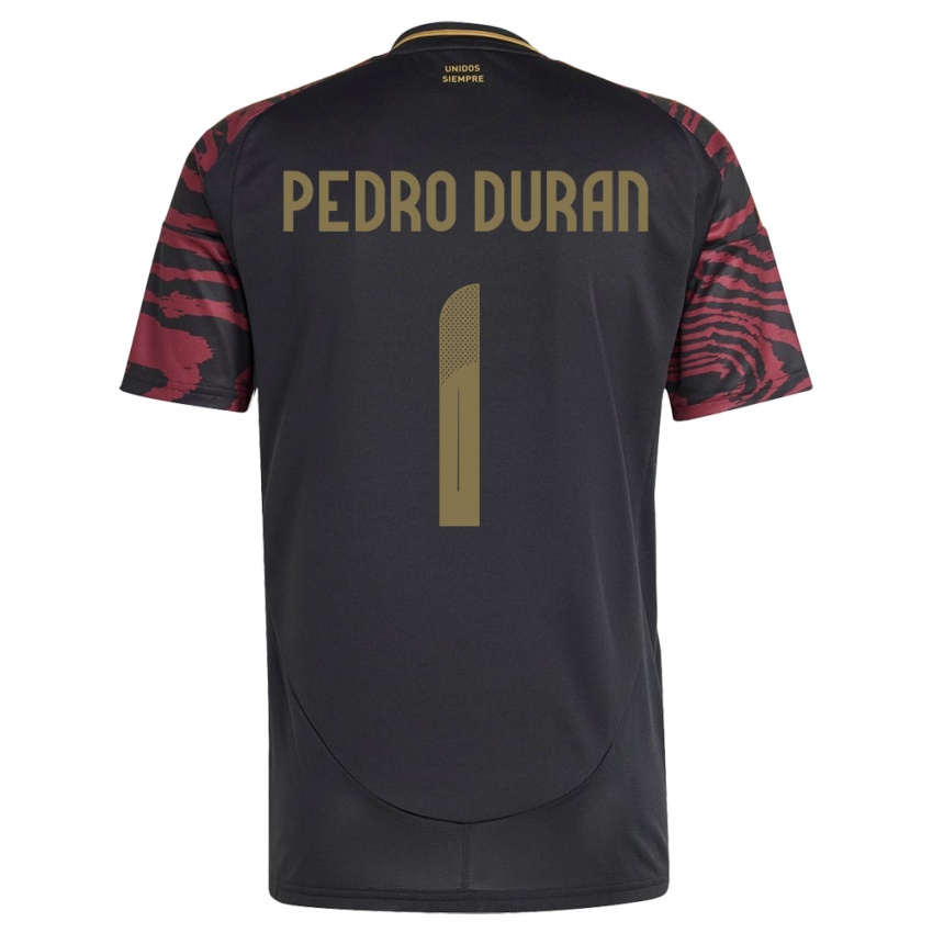 Kinderen Peru Juan Pedro Durán #1 Zwart Uitshirt Uittenue 24-26 T-Shirt