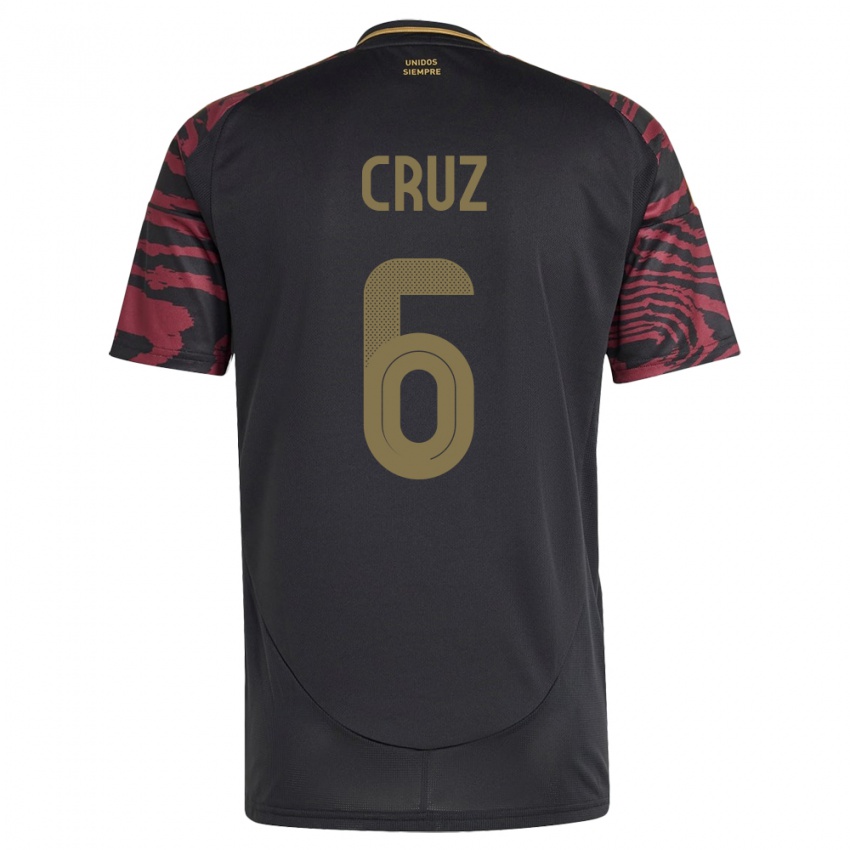 Kinderen Peru Esteban Cruz #6 Zwart Uitshirt Uittenue 24-26 T-Shirt