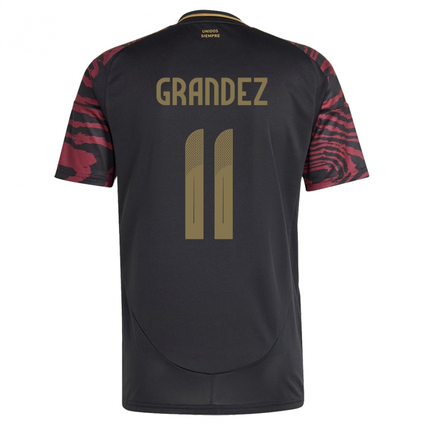 Kinderen Peru Guillermo Grández #11 Zwart Uitshirt Uittenue 24-26 T-Shirt