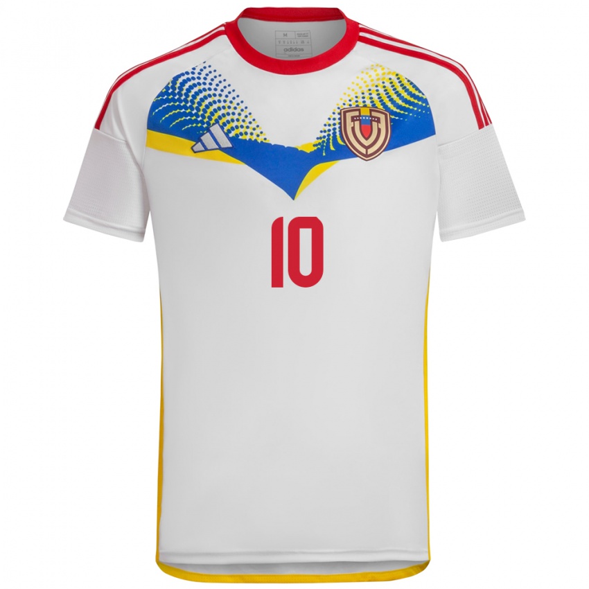 Kinderen Venezuela Enyerliannys Higuera #10 Wit Uitshirt Uittenue 24-26 T-Shirt