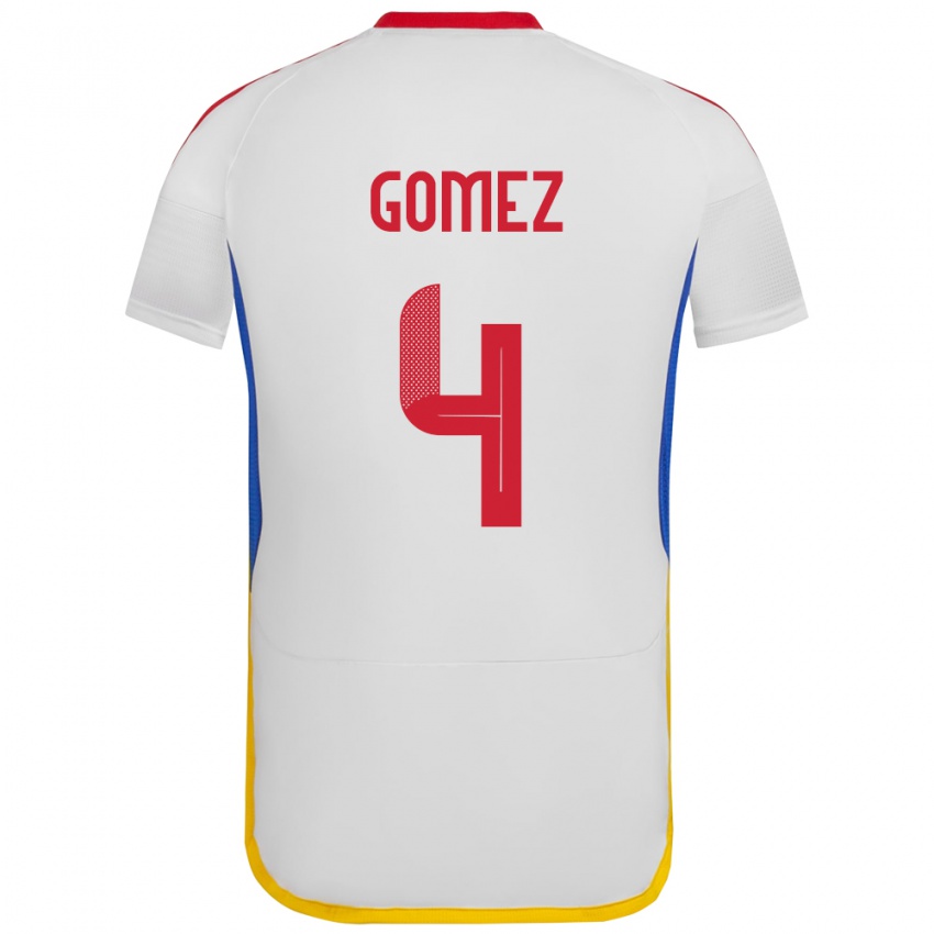 Kinderen Venezuela Santiago Gómez #4 Wit Uitshirt Uittenue 24-26 T-Shirt