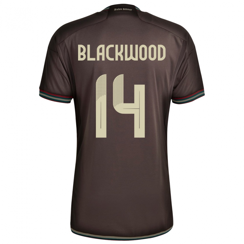 Kinderen Jamaica Deneisha Blackwood #14 Nachtbruin Uitshirt Uittenue 24-26 T-Shirt