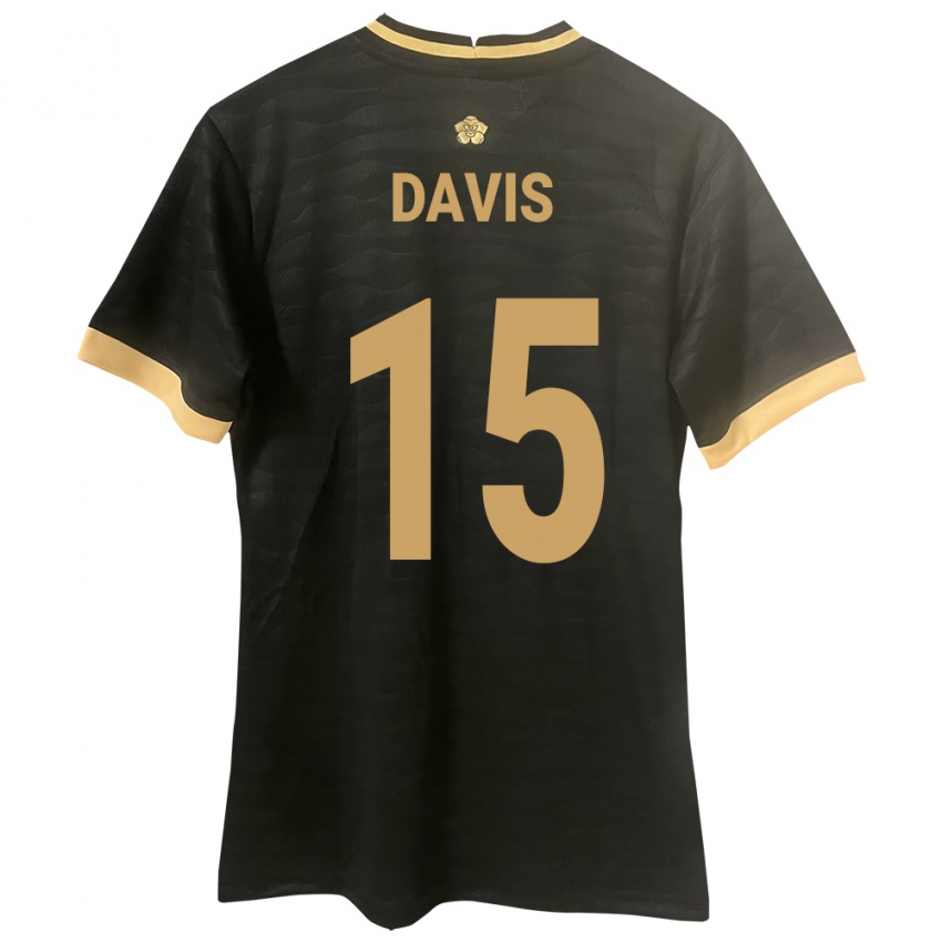 Kinderen Panama Éric Davis #15 Zwart Uitshirt Uittenue 24-26 T-Shirt