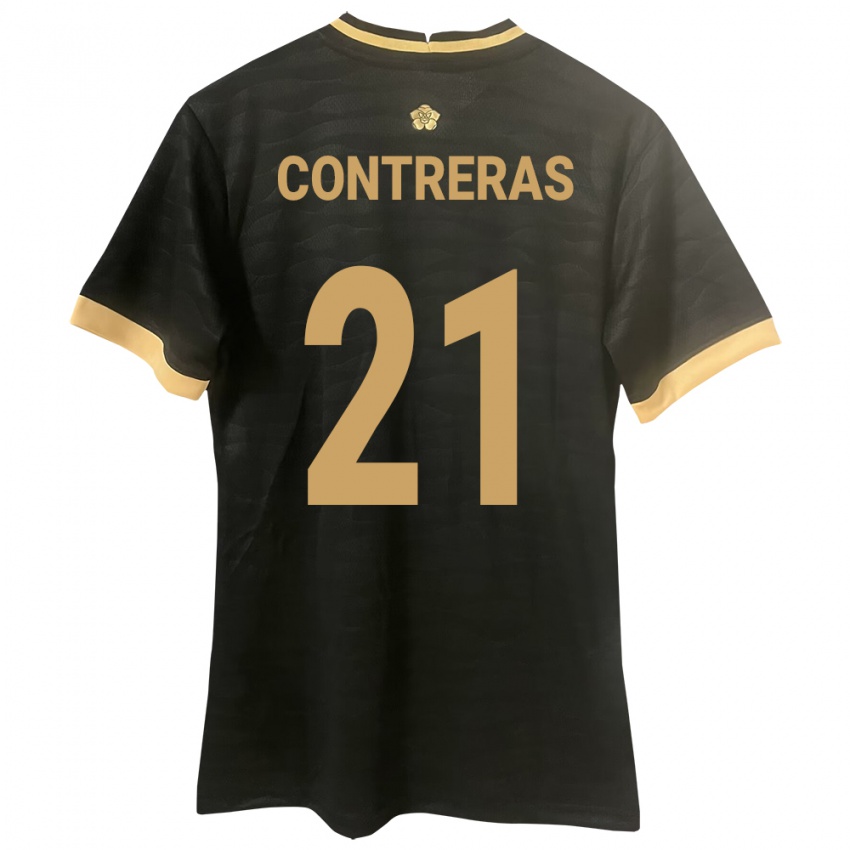 Kinderen Panama Davis Contreras #21 Zwart Uitshirt Uittenue 24-26 T-Shirt