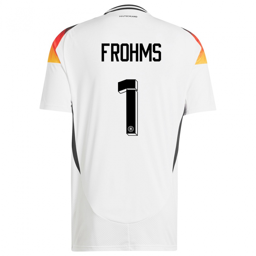 Heren Duitsland Merle Frohms #1 Wit Thuisshirt Thuistenue 24-26 T-Shirt