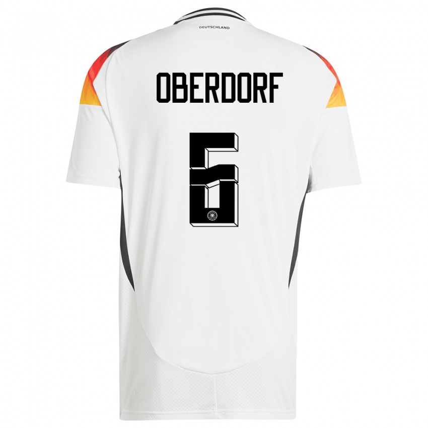 Heren Duitsland Lena Oberdorf #6 Wit Thuisshirt Thuistenue 24-26 T-Shirt