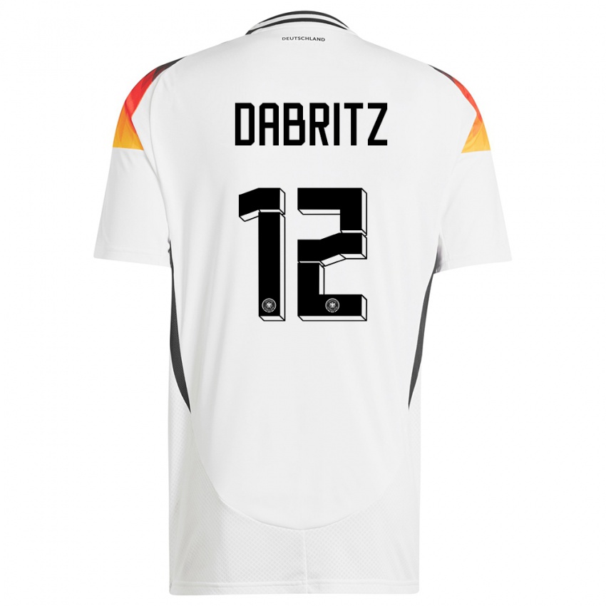 Heren Duitsland Sara Dabritz #12 Wit Thuisshirt Thuistenue 24-26 T-Shirt