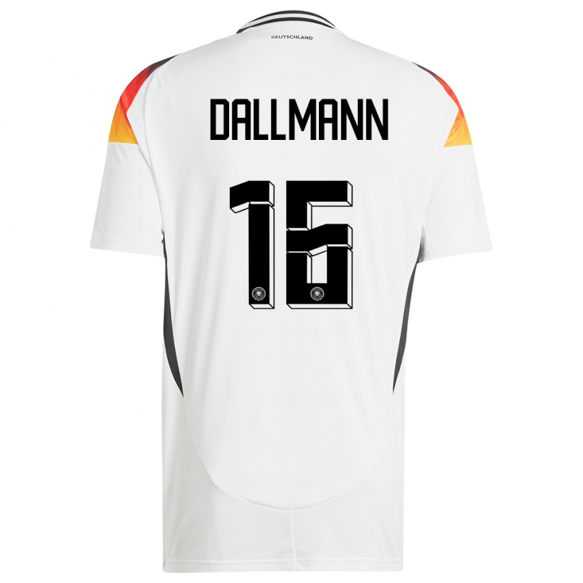 Heren Duitsland Linda Dallmann #16 Wit Thuisshirt Thuistenue 24-26 T-Shirt