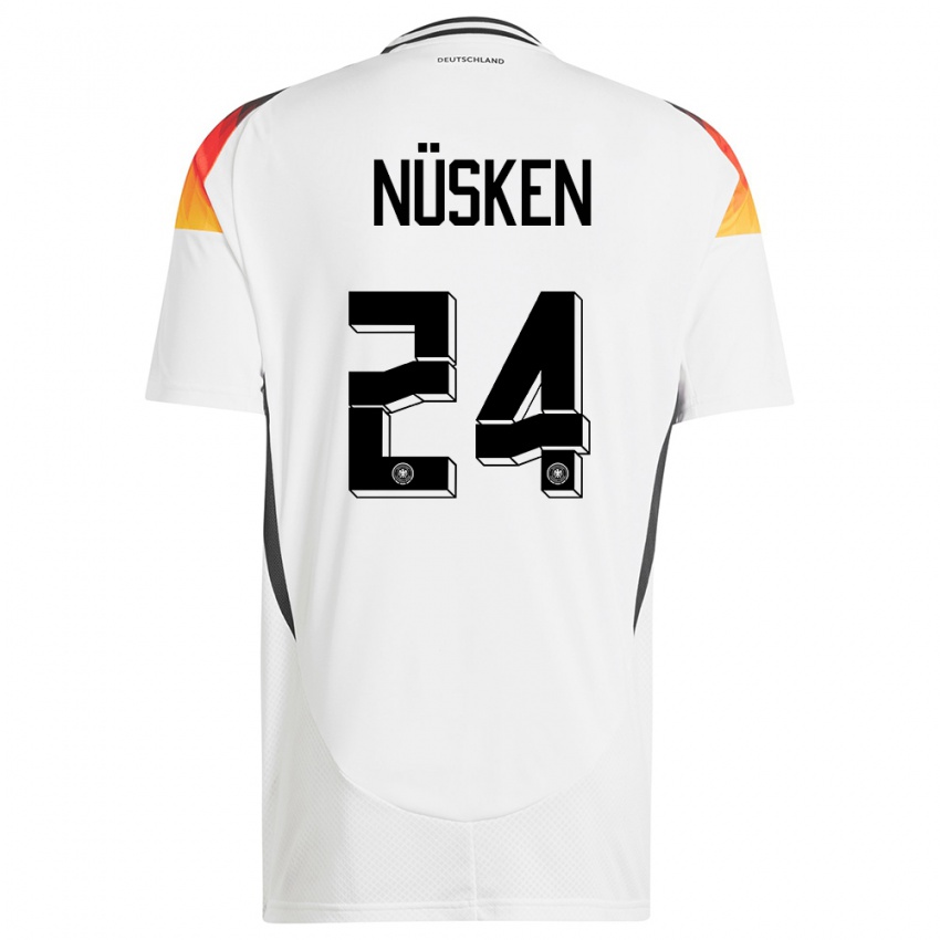 Heren Duitsland Sjoeke Nusken #24 Wit Thuisshirt Thuistenue 24-26 T-Shirt