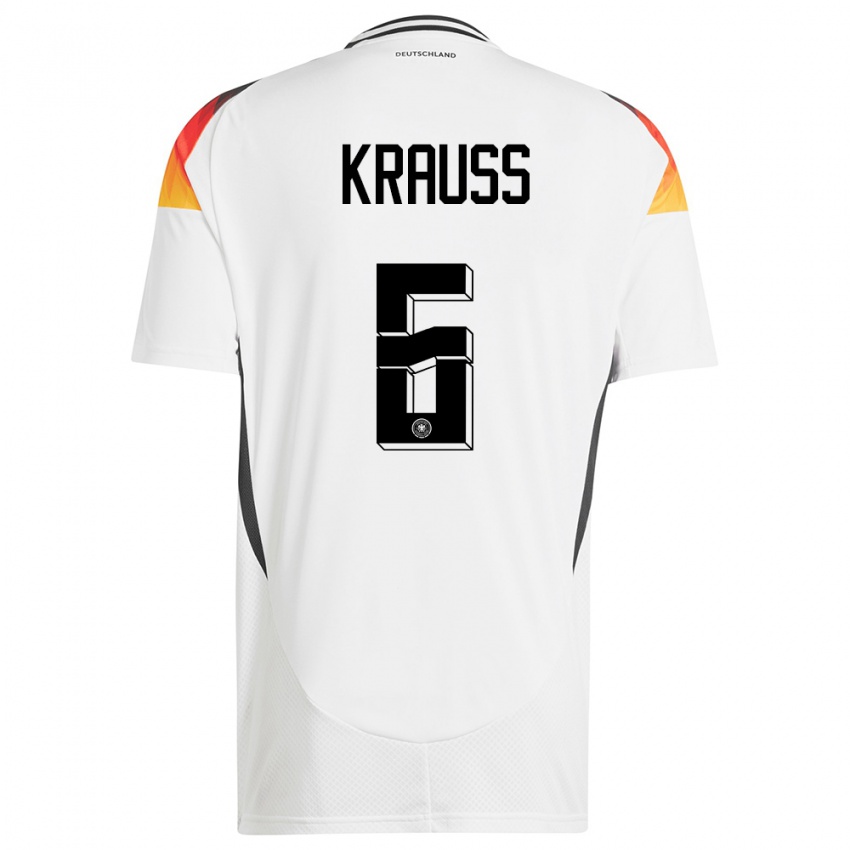 Heren Duitsland Tom Kraub #6 Wit Thuisshirt Thuistenue 24-26 T-Shirt