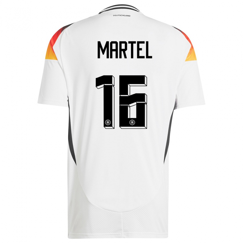 Heren Duitsland Eric Martel #16 Wit Thuisshirt Thuistenue 24-26 T-Shirt