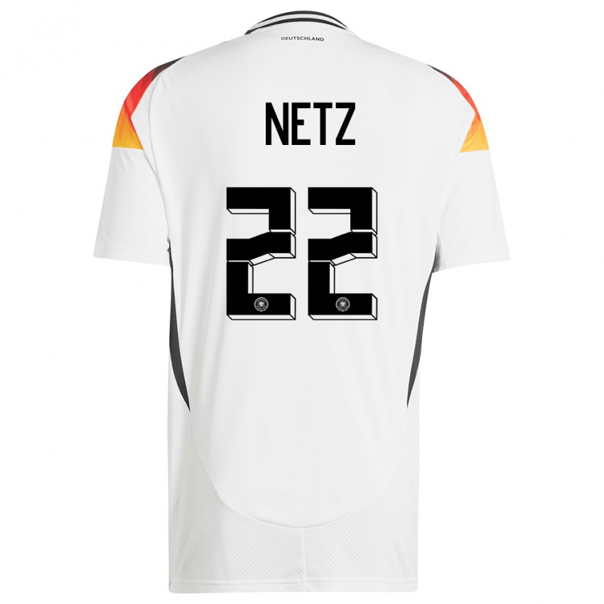 Heren Duitsland Luca Netz #22 Wit Thuisshirt Thuistenue 24-26 T-Shirt