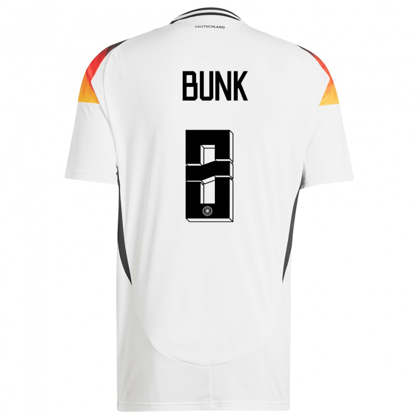 Heren Duitsland Daniel Bunk #8 Wit Thuisshirt Thuistenue 24-26 T-Shirt