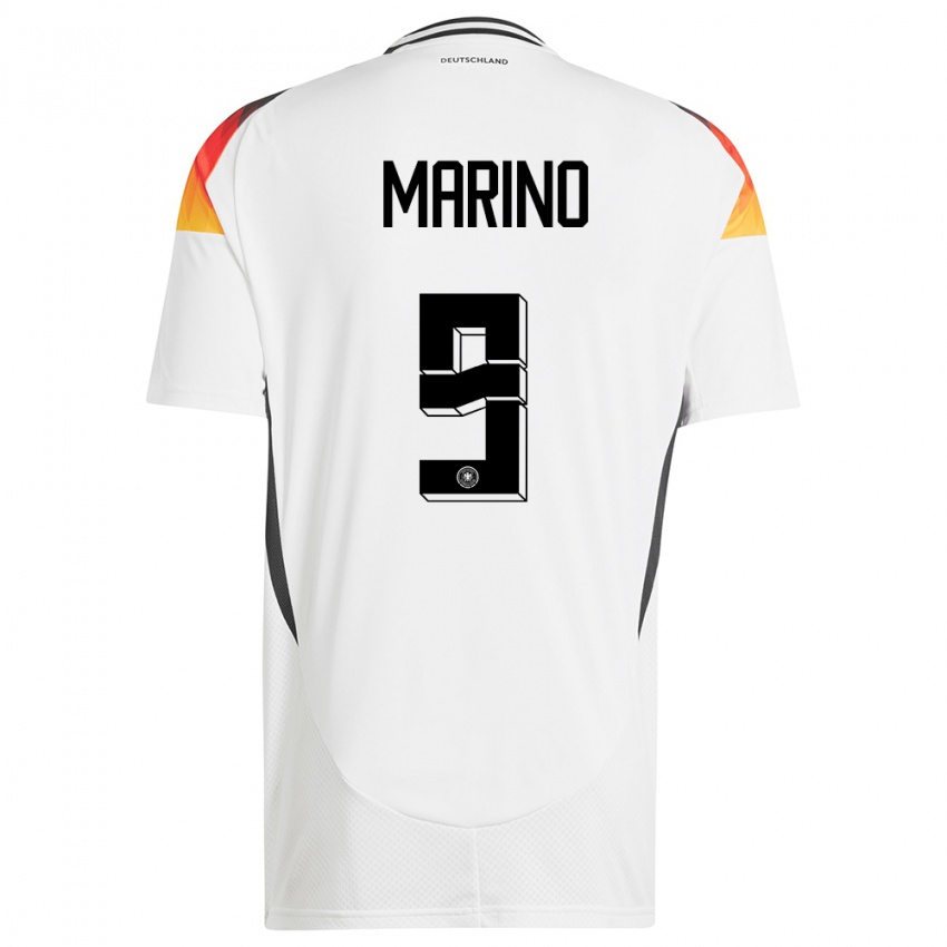 Heren Duitsland Stefano Marino #9 Wit Thuisshirt Thuistenue 24-26 T-Shirt