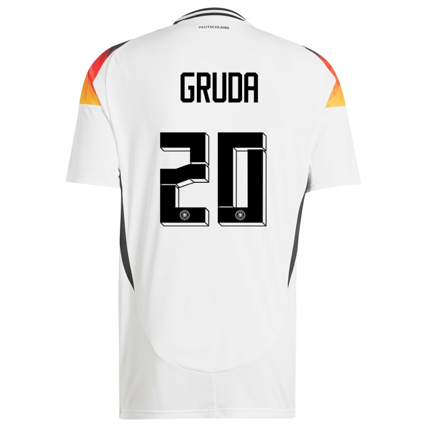 Heren Duitsland Brajan Gruda #20 Wit Thuisshirt Thuistenue 24-26 T-Shirt