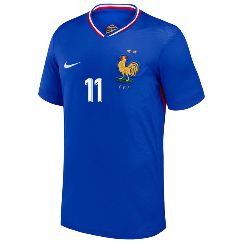 Heren Frankrijk Amine Gouiri #11 Blauw Thuisshirt Thuistenue 24-26 T-Shirt