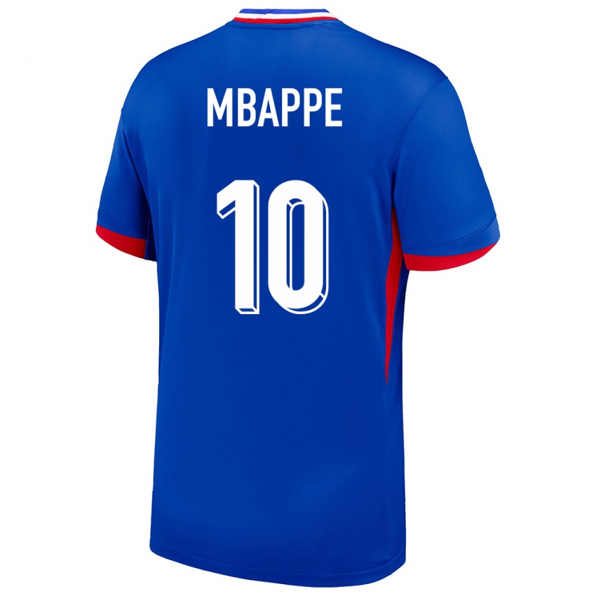 Heren Frankrijk Kylian Mbappe #10 Blauw Thuisshirt Thuistenue 24-26 T-Shirt