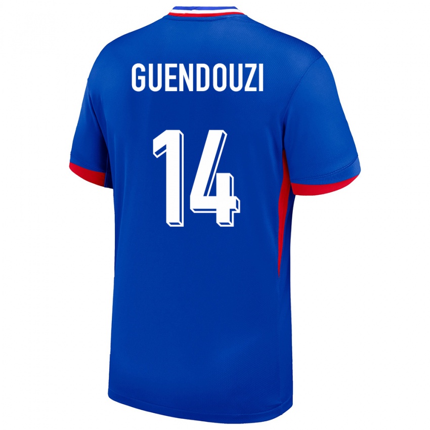 Heren Frankrijk Matteo Guendouzi #14 Blauw Thuisshirt Thuistenue 24-26 T-Shirt