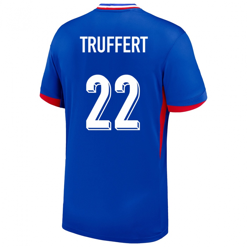 Heren Frankrijk Adrien Truffert #22 Blauw Thuisshirt Thuistenue 24-26 T-Shirt