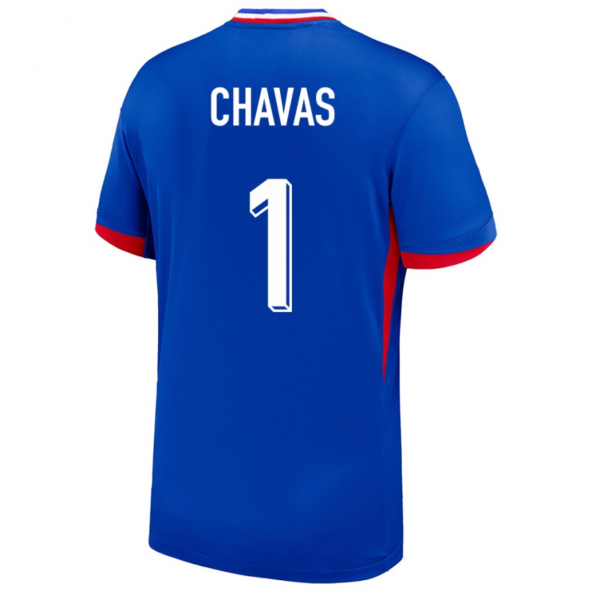 Heren Frankrijk Mylene Chavas #1 Blauw Thuisshirt Thuistenue 24-26 T-Shirt