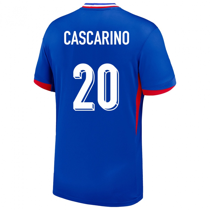 Heren Frankrijk Delphine Cascarino #20 Blauw Thuisshirt Thuistenue 24-26 T-Shirt