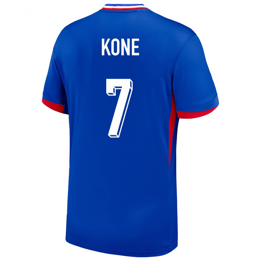 Heren Frankrijk Kouadio Kone #7 Blauw Thuisshirt Thuistenue 24-26 T-Shirt